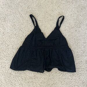 American Eagle Black Patterned Flowy Tank